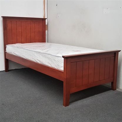 Picture of Eddie Single Bed with Mattress Solid Hardwood Oak Malaysian Made