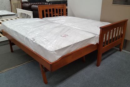 Picture of Cooper Solid Hardwood Single Bed with Pop-Up Trundle & Mattresses– Oak Sleek Design | Made in Malaysia