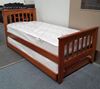 Picture of Cooper Single Bed Solid Hardwood with Pop Up Trundle Mattresses Oak Malaysian Made