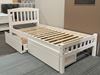 Picture of Miki Solid Hardwood Single Bed with Mattress (White) | Made in Malaysia