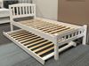 Picture of Miki Solid Hardwood Single Bed with Mattress (White) | Made in Malaysia