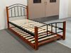 Picture of Jenny Single Bed with Trundle Mattresses Solid Construction Oak-Black Malaysian Made