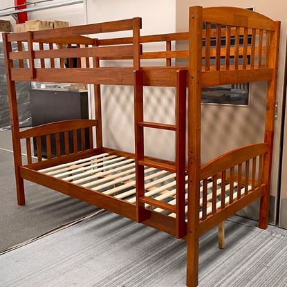 Miki Higher King Single Hardwood Bunk Bed in Antique Oak – Durable & Stylish