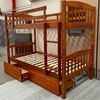 Picture of Miki Higher Solid Hardwood King Single Bunk Bed with Mattresses (Oak) | Premium & Durable