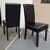 Picture of Zoe Black PU Leather Dining Chair with Dark Wooden Legs