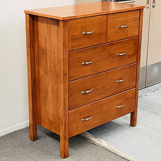 Picture of Argo Tallboy 5 Drawer Fully Assembled Dark Cherry Malaysian