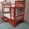 Picture of Miki Higher Solid Hardwood Bunk Bed with Drawers & Mattresses– Single (Antique Oak) | Sturdy & Durable Design