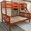 Miki Higher Solid Hardwood Bunk Bed in Double Single Size with Antique Oak Finish – Premium Durable Design