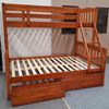 Miki Higher Solid Hardwood Bunk Bed with Drawers in Double Single Size with Antique Oak Finish – Premium Durable Design