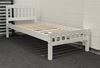 Miki Solid Hardwood Single Bed in White Finish - Durable and Stylish