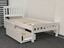 Miki Solid Hardwood Single Bed with Drawers in White Finish - Durable & Stylish