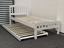 Miki Solid Hardwood Single Bed with Trundle in White Finish - Space-Saving & Stylish