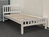 Miki Solid Hardwood King Single Bed with a sleek white finish, crafted from durable solid wood for modern elegance and long-lasting quality