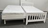 Cooper King Single Bed with Pop up Trundle and Mattresses in white, crafted from solid hardwood with a sturdy frame and elegant design