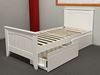 Emilia hardwood king single bed with Drawers in white, featuring a timeless design – made in Malaysia