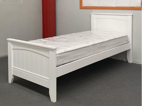 Picture of Emilia Solid Hardwood Single Bed with Mattress– White Timeless Design | Made in Malaysia