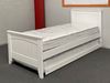 Picture of Emilia Solid Hardwood Single Bed with Pull-Out Trundle & Mattresses White Timeless Design | Made in Malaysia
