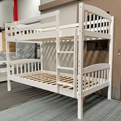Picture of Solid Hardwood Higher Bunk Bed (K-Single/K-Single) — White Finish | Top Choice