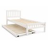 Picture of Miki Solid Hardwood Single Bed with Trundle & 2 Pocket Spring Mattresses White