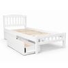 Picture of Miki Solid Hardwood Single Bed with Trundle & 2 Pocket Spring Mattresses White