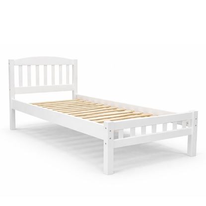 Picture of Miki Solid Hardwood Single Bed White