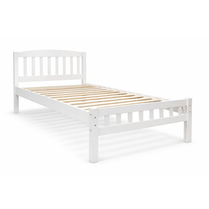 Picture of Miki Solid Hardwood King Single Bed – White Finish | Made in Malaysia