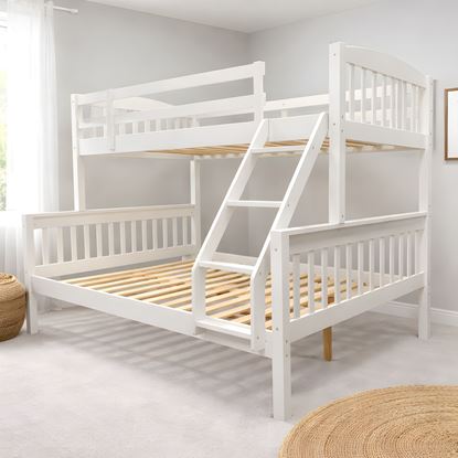 Picture of Miki Solid Hardwood Queen Bunk Bed – White