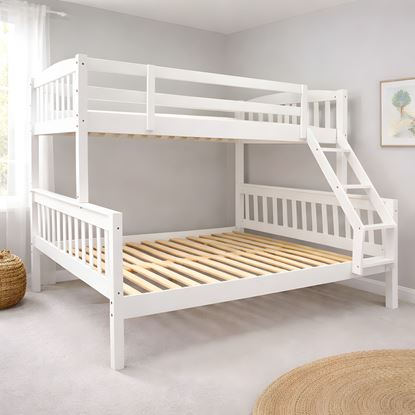 Picture of Miki Solid Hardwood Queen Bunk Bed – White