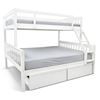 Picture of Miki Solid Hardwood Queen Bunk Bed with Storage Drawers – White – Includes Mattresses