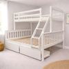 Picture of Miki Solid Hardwood Queen Bunk Bed – White – Includes Mattresses