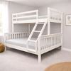 Picture of Miki Solid Hardwood Queen Bunk Bed with Storage Drawers – White – Includes Mattresses