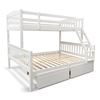Picture of Miki Solid Hardwood Queen Bunk Bed with Storage Drawers – White