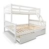Picture of Miki Solid Hardwood Queen Bunk Bed with Storage Drawers – White