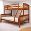 Picture of Miki Solid Hardwood Single over Double Bunk Bed - Antique Oak - Includes Mattresses