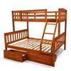Picture of Miki Solid Hardwood Single over Double Bunk Bed with Drawers - Antique Oak