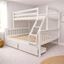Picture of Miki Solid Hardwood Single over Double Bunk Bed with Drawers - White