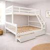 Picture of Miki Solid Hardwood Single over Double Bunk Bed with Drawers - White