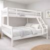 Picture of Miki Solid Hardwood Single over Double Bunk Bed - White - Includes Mattresses
