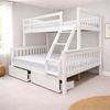 Picture of Miki Solid Hardwood Single over Double Bunk Bed - White - Includes Mattresses