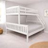 Picture of Miki Solid Hardwood Single over Double Bunk Bed with Drawers - White - Includes Mattresses