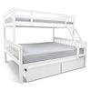 Picture of Miki Solid Hardwood Single over Double Bunk Bed with Drawers - White - Includes Mattresses