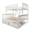 Picture of Miki Solid Hardwood Single over Double Bunk Bed with Drawers - White