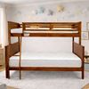 Picture of Emily Solid Hardwood Single over Double Bunk Bed - Antique Oak Built to Higher Standards