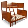 Picture of Emily Solid Hardwood Single over Double Bunk Bed - Antique Oak Built to Higher Standards