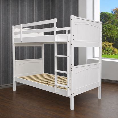 Picture of Emilia Solid Hardwood King Single Bunk Bed – White | Extra Headroom NZ