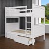 Picture of Emilia Solid Hardwood King Single Bunk Bed with Pull-Out Trundle – White