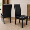 Picture of Zoe Black PU Leather Dining Chair with Dark Wooden Legs