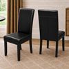 Picture of Zoe Black PU Leather Dining Chair with Dark Wooden Legs