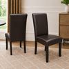 Picture of Zoe Brown PU Leather Dining Chair with Dark Wooden Legs