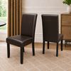 Picture of Zoe Brown PU Leather Dining Chair with Dark Wooden Legs